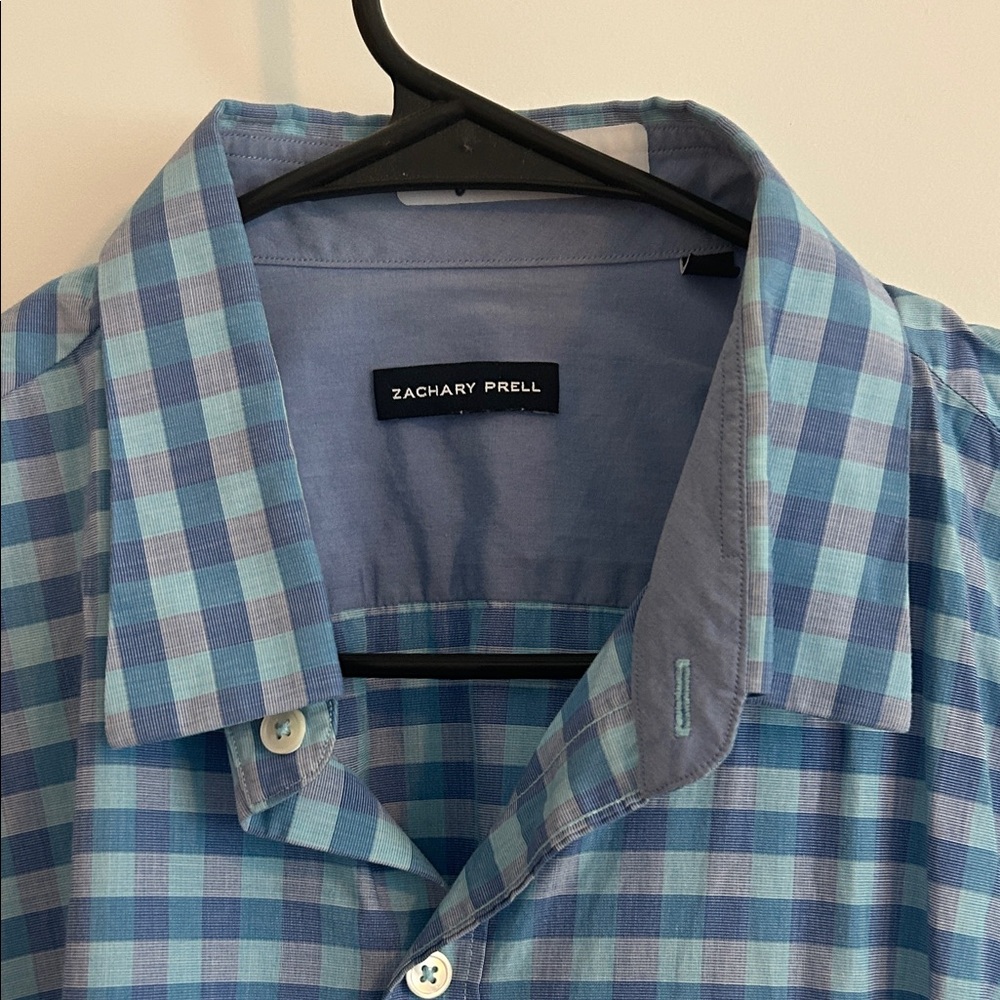 Zachary Prell Light Blue Plaid Men's Shirt